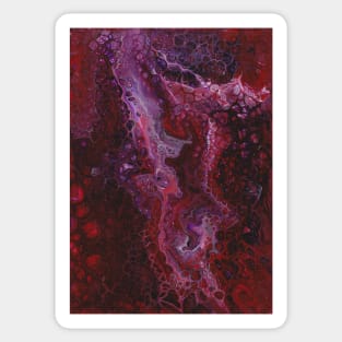 Deep dark red purple paint pour Sticker